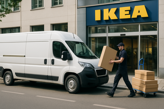 Möbeltransport-Fahrzeug bei IKEA-Abholung in Bochum